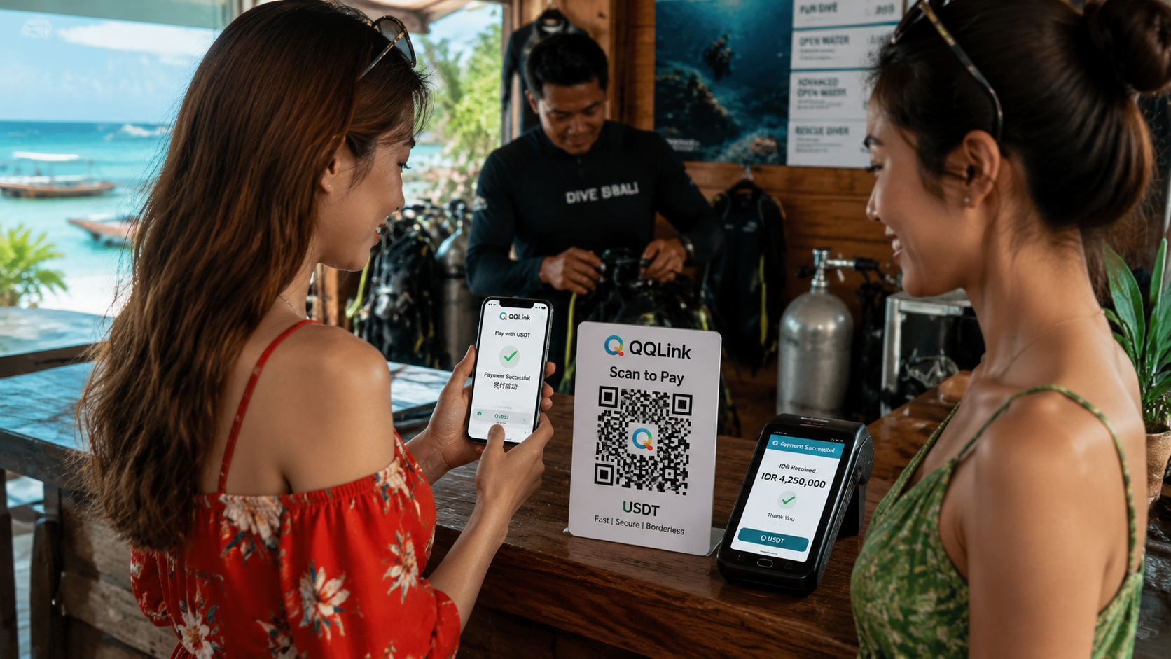 26 巴厘岛潜水也能用USDT?QQLink扫码支付开启海外消费新体验