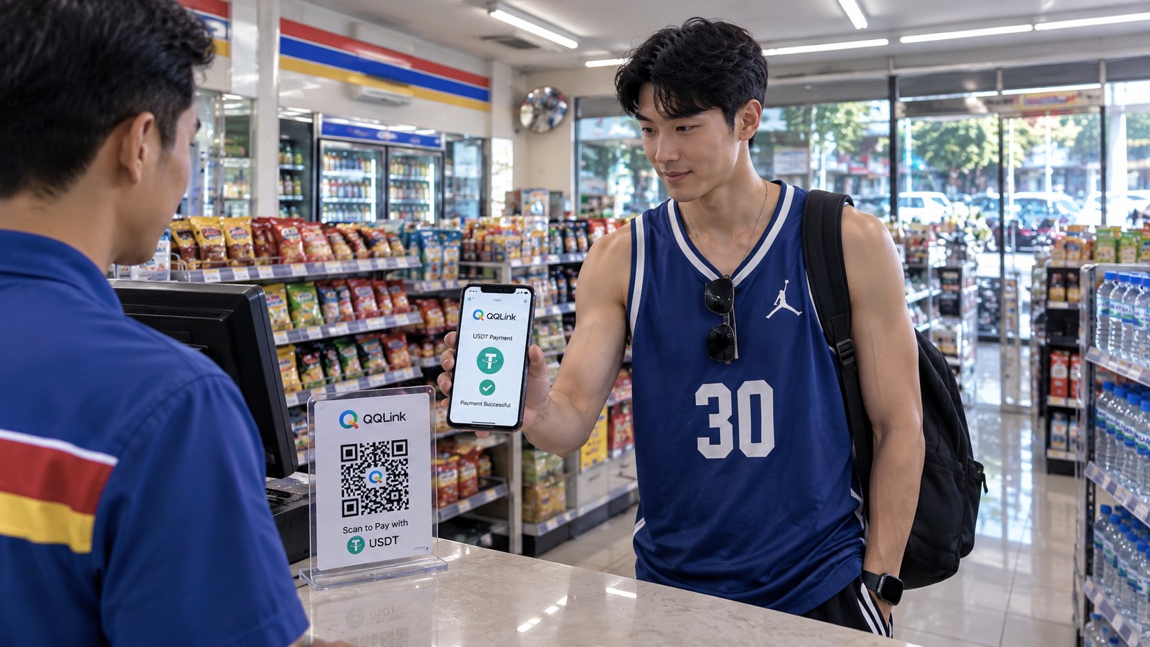 53 印尼便利店告別現金麻煩!QQLink USDT扫码支付讓購物更簡單