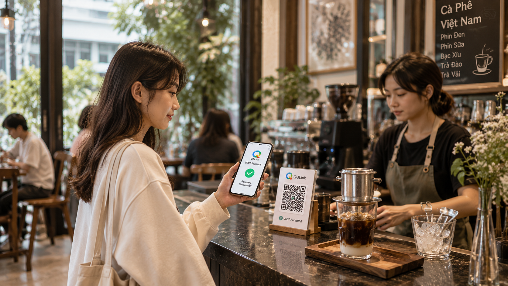 QQLink推USDT掃碼支付 越南喝咖啡一站搞定缩略图