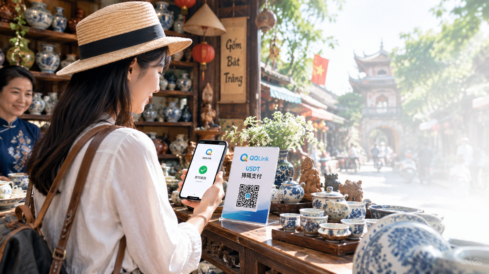 越南傳統手工村用USDT買陶瓷？QQLink解鎖線下掃碼支付缩略图