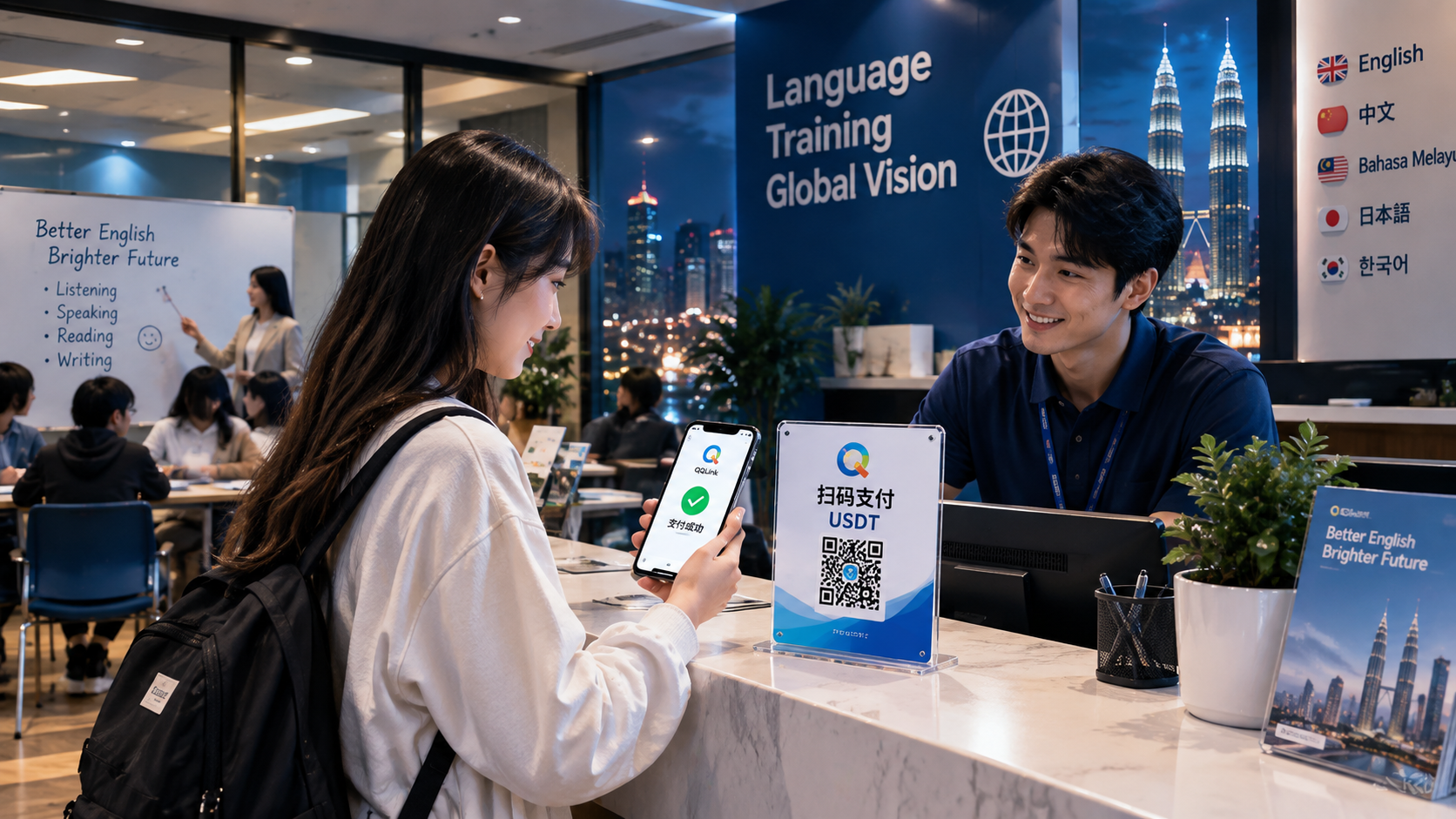 18 馬來西亞培訓班用USDT繳學費?QQLink解鎖線下掃碼支付