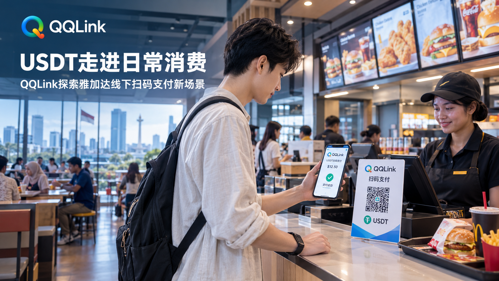 雅加達快餐支付新體驗：QQLink讓USDT走進日常